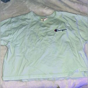 Mint cropped champion tee
